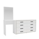 Ver imagem 2 de Cômoda Valência 8 Gavetas com Espelho Branco - Politorno