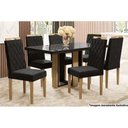 Ver imagem 2 de Tampo Mesa Sala de Jantar Madeirado C/vidro Ta56 Retangular 90x160cm Preto Fosco C/ Vidro Preto -