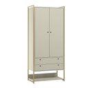 Ver imagem 2 de Guarda Roupa Closet Modulado Casal 6 Gavetas 3 Cabideiros Estrutura Metalica 250cm Olivar Cinza/Off