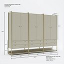 Ver imagem 3 de Guarda Roupa Closet Modulado Casal 6 Gavetas 3 Cabideiros Estrutura Metalica 250cm Olivar Cinza/Off