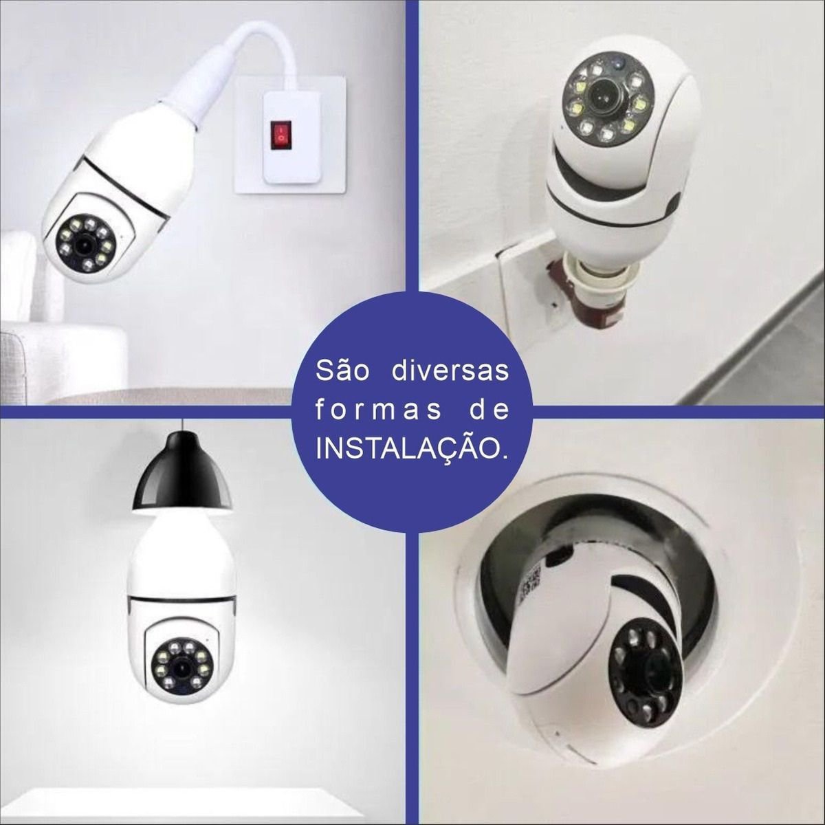 Câmera Lâmpada Segurança Com Visão Nortuna Uso Interno / Externo Wifi - 5