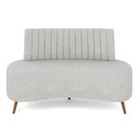 Ver imagem 2 de Sofá Living Decorativo 2 Lugares 1,60M Katara Cinza Claro Linho G33 - Gran Belo