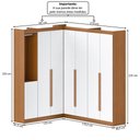 Ver imagem 4 de Guarda-Roupa Casal Modulado Andorra 7 Portas 6 Gavetas Freijó/Branco - Pnr Móveis
