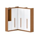 Ver imagem 2 de Guarda-Roupa Casal Modulado Andorra 7 Portas 6 Gavetas Freijó/Branco - Pnr Móveis