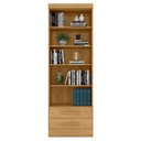 Ver imagem 3 de Estante Livreiro Multiuso 2 Gavetas com Prateleiras Freijó - Qmovi