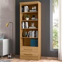 Ver imagem 6 de Estante Livreiro Multiuso 2 Gavetas com Prateleiras Freijó - Qmovi