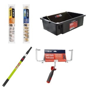 Kit Pintura Pro Duplo 46cm Caçamba Garfo 2 Rolos Lã Extensor
