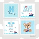 Ver imagem 1 de Kit com 4 Quadros do Tema Ursinho Marinheiro:Tabaco