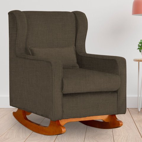 Poltrona Aurora com Pés em Balanço Linho Conforto, Elegância e Estilo para Sala e Amamentação