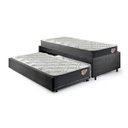 Ver imagem 1 de Bicama Box Solteirão 96x203 Suede Preto com Dois Colchões Adapto Molas Ensacadas Ecoflex