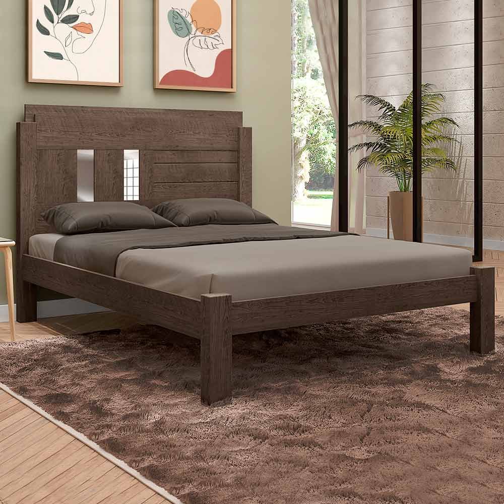 Cama Casal MDF Moderna Chocolate Framar - 1