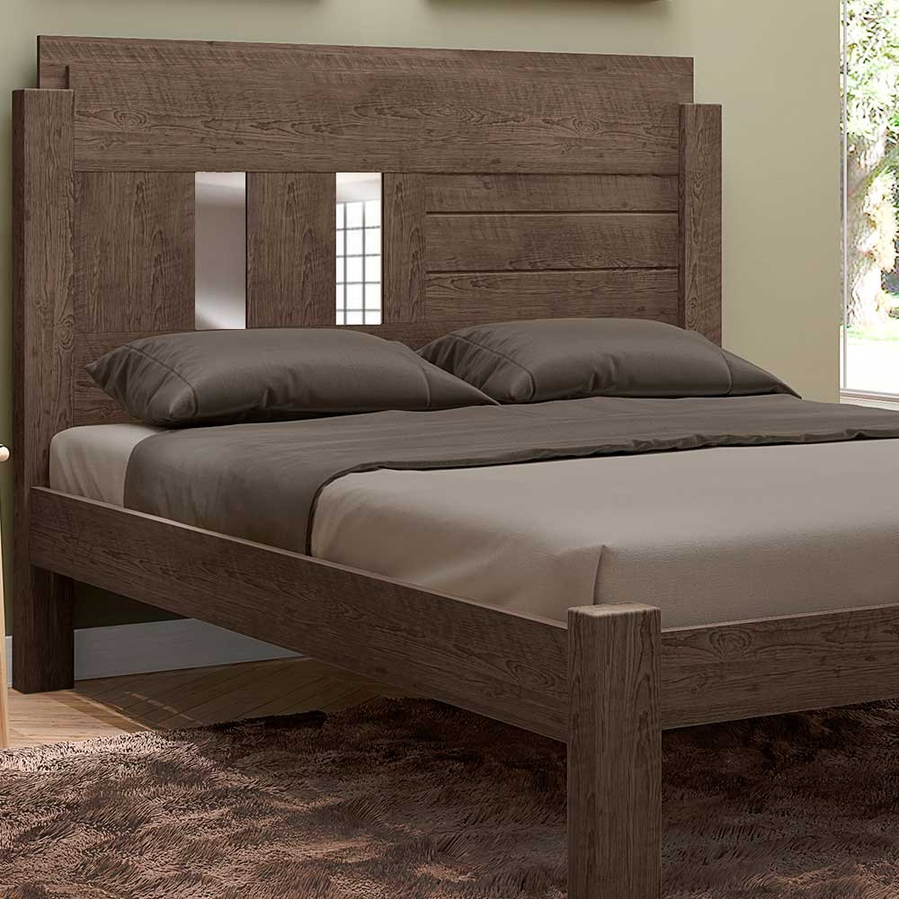 Cama Casal MDF Moderna Chocolate Framar - 3