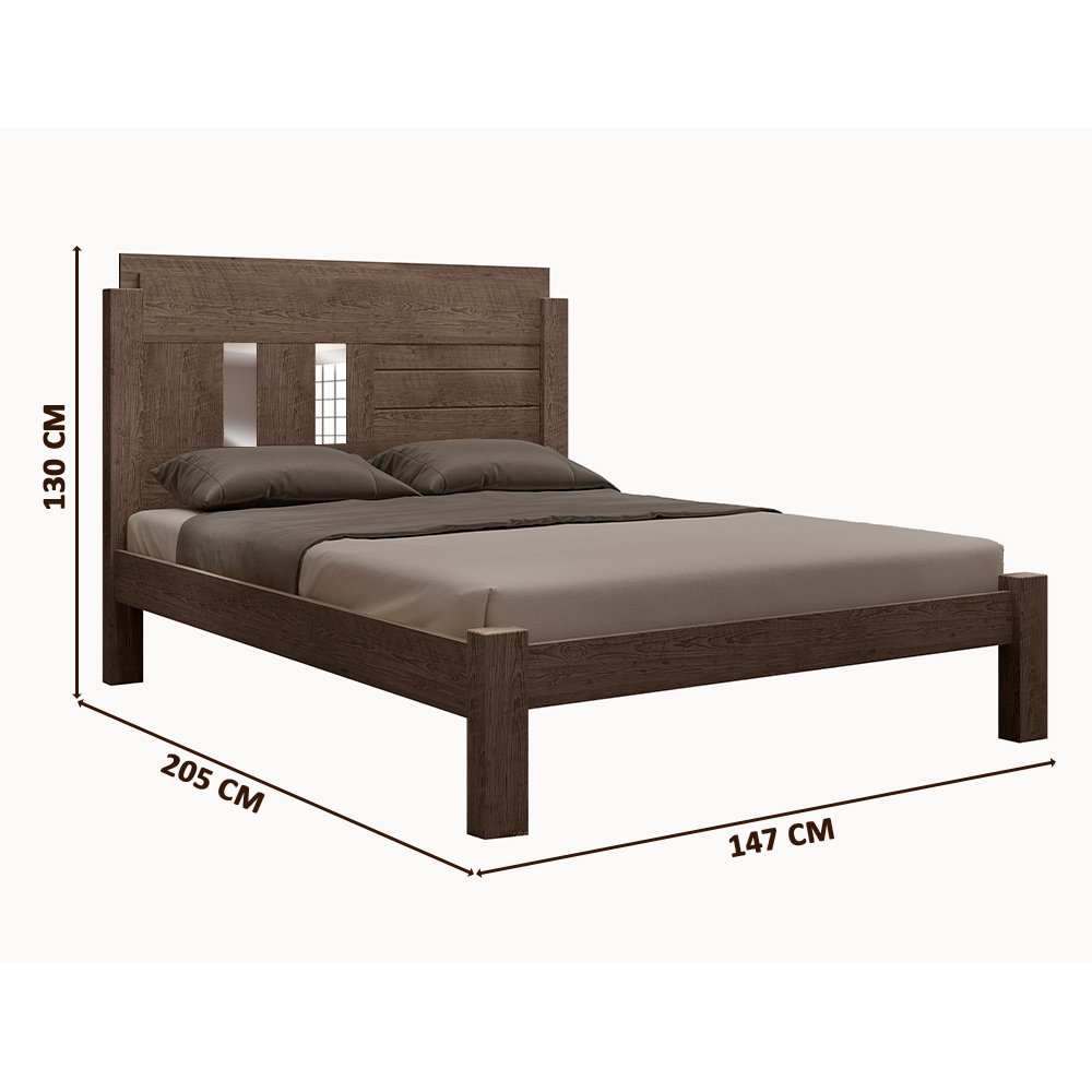 Cama Casal MDF Moderna Chocolate Framar - 4