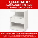 Ver imagem 2 de Mesa de Cabeceira MDF Branco 15 mm com Gaveta e Nicho 40 cm