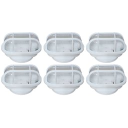 Kit 6 Arandela Oval Branca Tipo Tartaruga Pvc para Led - 1