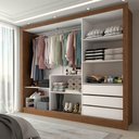 Ver imagem 2 de Guarda-roupa Casal Nevada 3 Portas 3 Gavetas com Espelho Cinamomo - Panorama Móveis