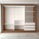 Ver imagem 5 de Guarda-roupa Casal Nevada 3 Portas 3 Gavetas com Espelho Cinamomo - Panorama Móveis