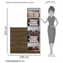 Ver imagem 6 de Conjunto Quarto de Solteiro Penteadeira Suspensa com Espelho e Cômoda 4 Gavetas Espresso Móveis