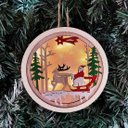 Ver imagem 1 de Enfeite Papai Noel Natal Luminária Pendente em Madeira 13cm