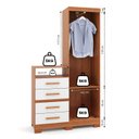 Ver imagem 4 de Guarda-Roupa Multiuso 2 Portas 4 Gavetas Primacy Off White/Freijó Wood