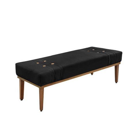 Recamier Genova 195 Cm Luxo Suede com Madeira Maciça Preto