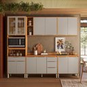 Ver imagem 1 de Cozinha Modulada Plena Pe0004 com 12 Portas e 4 Gavetas com Tampo Cinamon Touch Nude Demóbile