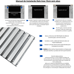 Ralo Linear 15x50 Inox 304 Reforçado Tela Garagem Veículos Passeio - 8