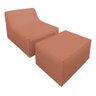 Chaise Tiktok Sofá Cama 2 Lugares com Puff Terracota para Redes Sociais Bz Home Decor - 6