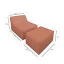 Ver imagem 7 de Chaise Tiktok Sofá Cama 2 Lugares com Puff Terracota para Redes Sociais Bz Home Decor