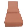 Chaise Tiktok Sofá Cama 2 Lugares com Puff Terracota para Redes Sociais Bz Home Decor - 3