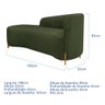 Divã Recamier Orgânico França 180cm Lado Esq Pés Madeira Linho Verde - 6