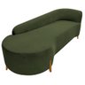 Divã Recamier Orgânico França 180cm Lado Esq Pés Madeira Linho Verde - 3
