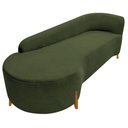Ver imagem 3 de Divã Recamier Orgânico França 180cm Lado Esq Pés Madeira Linho Verde