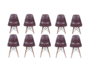 Ver imagem 1 de Kit 10 Cadeiras Charles Eames Eiffel Marron Base Madeira Sala Cozinha Jantar - Bering