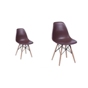 Ver imagem 3 de Kit 10 Cadeiras Charles Eames Eiffel Marron Base Madeira Sala Cozinha Jantar - Bering