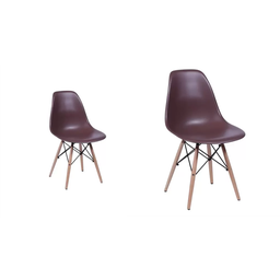 Kit 10 Cadeiras Charles Eames Eiffel Marron Base Madeira Sala Cozinha Jantar - Bering - 3
