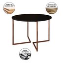 Ver imagem 5 de Mesa Jantar Industrial Preta 110Cm Redonda Base V Cobre Com 4 Poltronas Brancas Madeira Cor: Preto