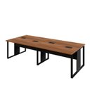 Ver imagem 6 de Mesa de Escritório Plataforma 4 Pessoas 2,70m Nog. Pés Metal Cor:nogal com Preto
