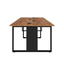 Ver imagem 5 de Mesa de Escritório Plataforma 4 Pessoas 2,70m Nog. Pés Metal Cor:nogal com Preto