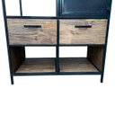 Ver imagem 4 de Conjunto Kit Industrial Guarda Roupas Closet e Gaveteiro Ferro Cor Preta Madeira Cor Nogueira