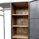 Ver imagem 5 de Conjunto Kit Industrial Guarda Roupas Closet e Gaveteiro Ferro Cor Preta Madeira Cor Nogueira