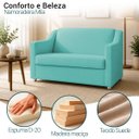 Ver mais imagens de Kit Namoradeira + 4 Poltronas Decorativas para Sala Mila Suede Cores Pé de Plastico Cromado