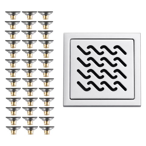Ralo Inox Kit 39 Uni 10x10 Banheiro Quintal Varanda Higienico Anti Odor Retorno Cozinha Proteção Ant