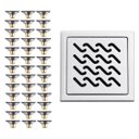 Ver imagem 1 de Ralo Inox Kit 39 Uni 10x10 Banheiro Quintal Varanda Higienico Anti Odor Retorno Cozinha Proteção Ant
