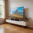 Ver imagem 2 de Rack Aparador 3 Gavetas para Tv até 70″ com Pés de Madeira - Wood Off White/freijo