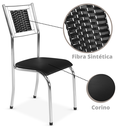 Ver imagem 3 de Kit 6 Cadeira Jantar Moderna Cromada Aço Junco Cozinha Sala