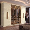 Ver imagem 5 de Guarda-Roupa Casal 8 Portas com 4 Portas Reflecta com LED Paris