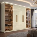 Ver imagem 1 de Guarda-Roupa Casal 8 Portas com 4 Portas Reflecta com LED Paris