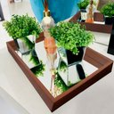 Ver imagem 1 de Bandeja Aparador Decorativa Espelhada Tacolado 15 X 21cm Madeira