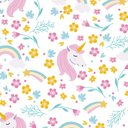 Ver imagem 3 de Papel de Parede Infantil - Unicórnio e Arco-íris 2 Arte Destaque 3,50 Metros